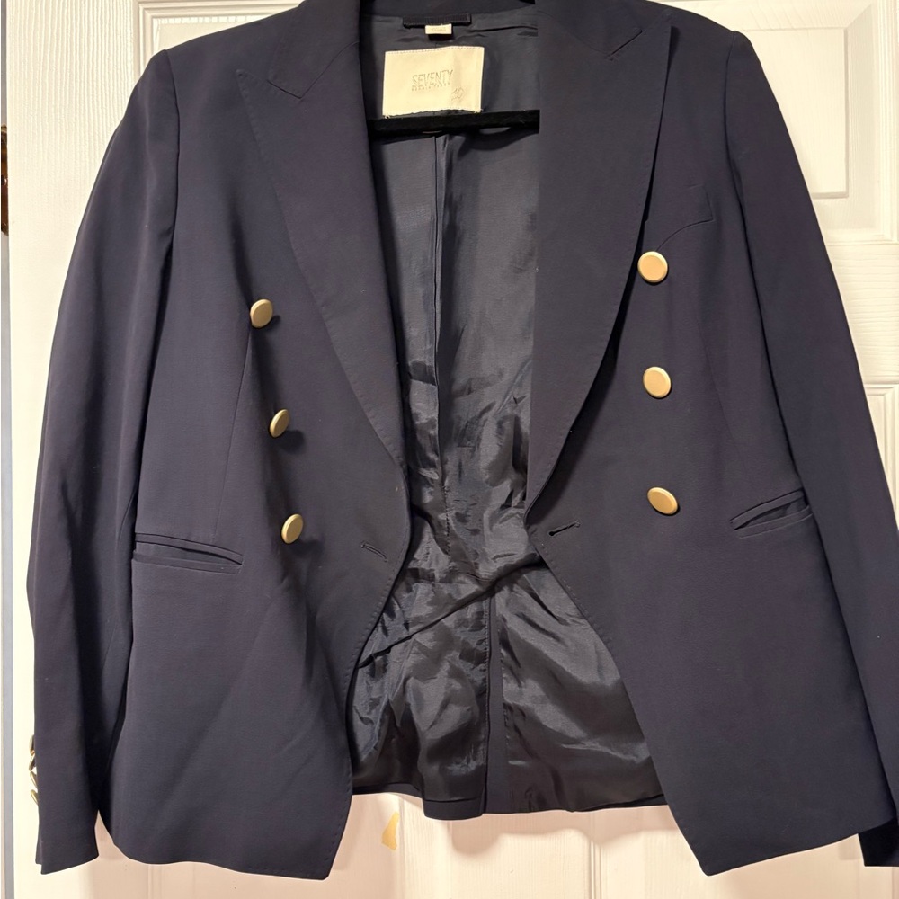 Seventy Navy Blazer with Gold Buttons